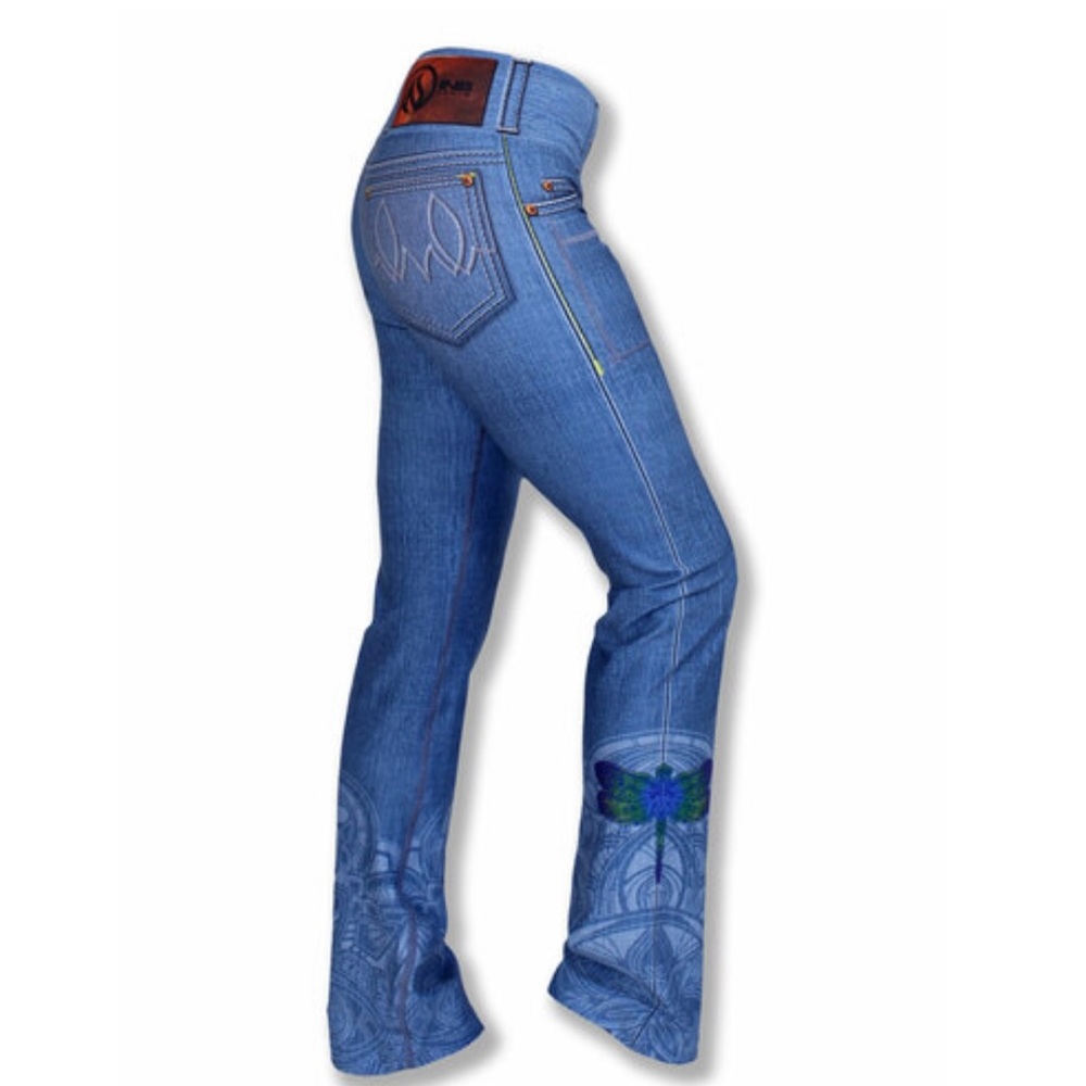 INKnBURN Dragonfly bootcut “denim” leggings